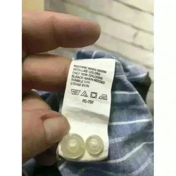 Timberland Men's Blue/White Striped Button Down Long Sleeve Shirt Size XL - Picture 10 of 10